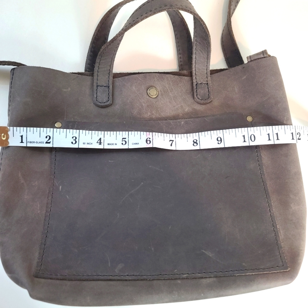 Portland Leather Goods Mini Crossbody Tote in Groupie Grey - Picture 11 of 12